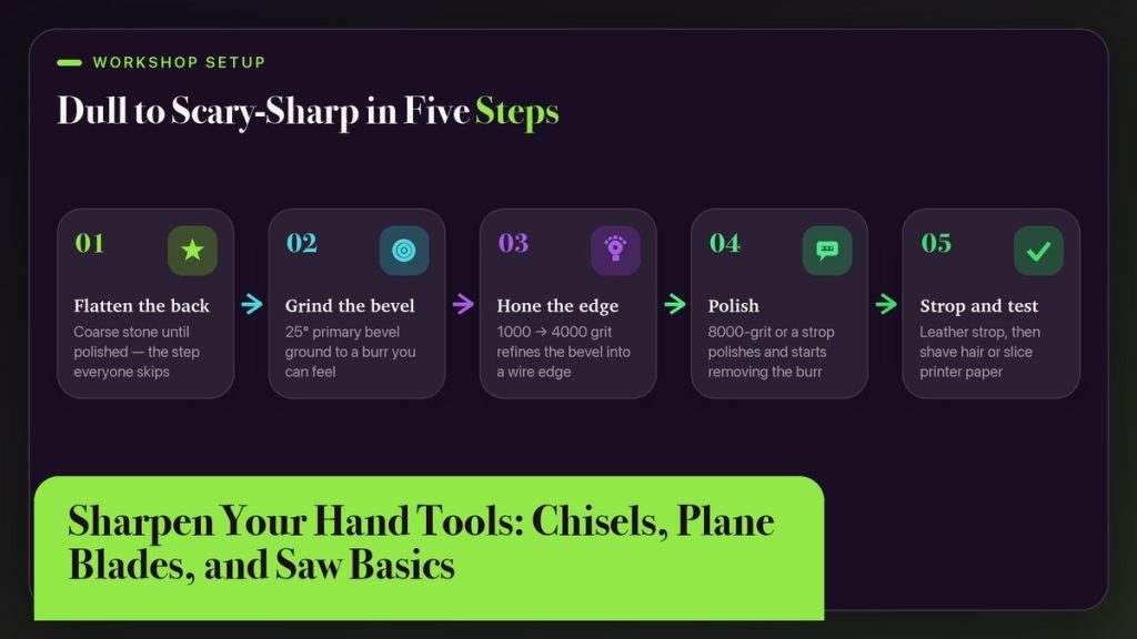 Sharpen Your Hand Tools: Chisels, Plane Blades, and Saw Basics