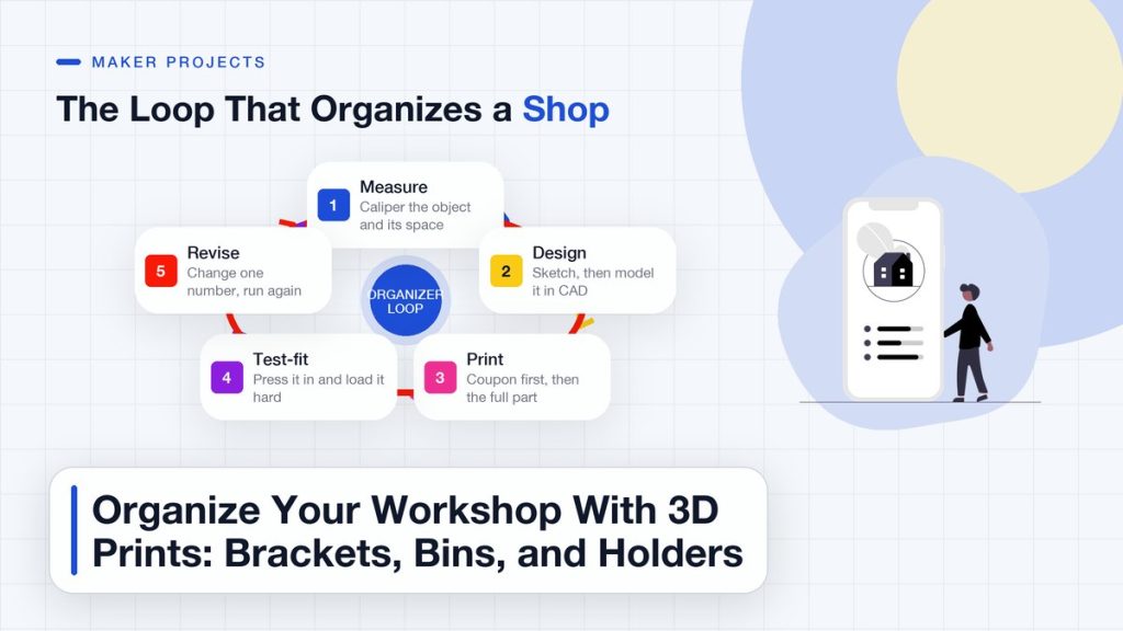 Organize Your Workshop With 3D Prints: Brackets, Bins, and Holders